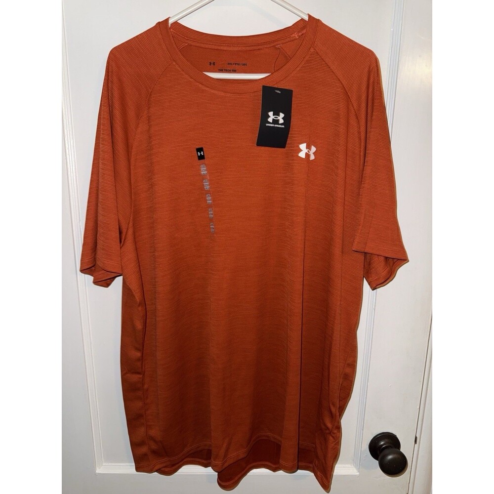 Under Armour Mens Size 2XL Orange Short Sleeve T Shirt The Tech Tee